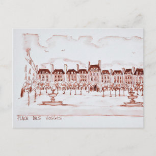 Postal Plaza de los Vosgos   Marais, París