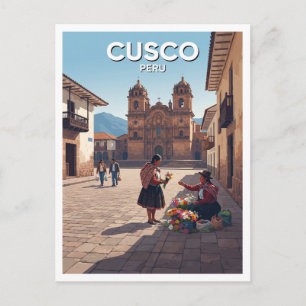 Postal Plaza de San Francisco, Cusco Perú Recuerdo