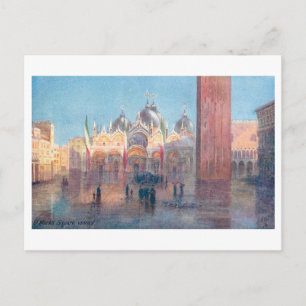 Postal Plaza de San Marcos antigua, Venecia, Italia