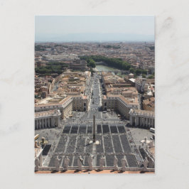 Postal Plaza de San Pedro desde Roma en el Estado Vatican