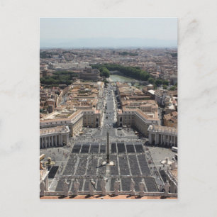 Postal Plaza de San Pedro desde Roma en el Estado Vatican