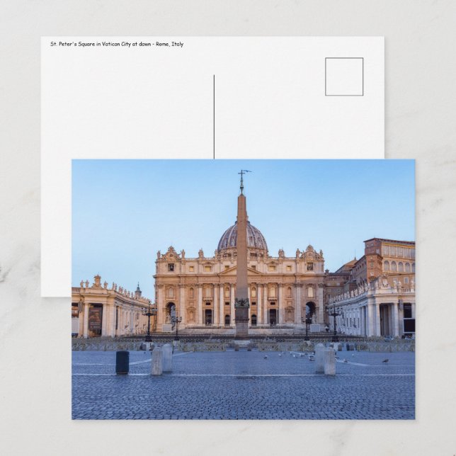 Postal Plaza de San Pedro en Ciudad del Vaticano - Roma,  (Anverso / Reverso)
