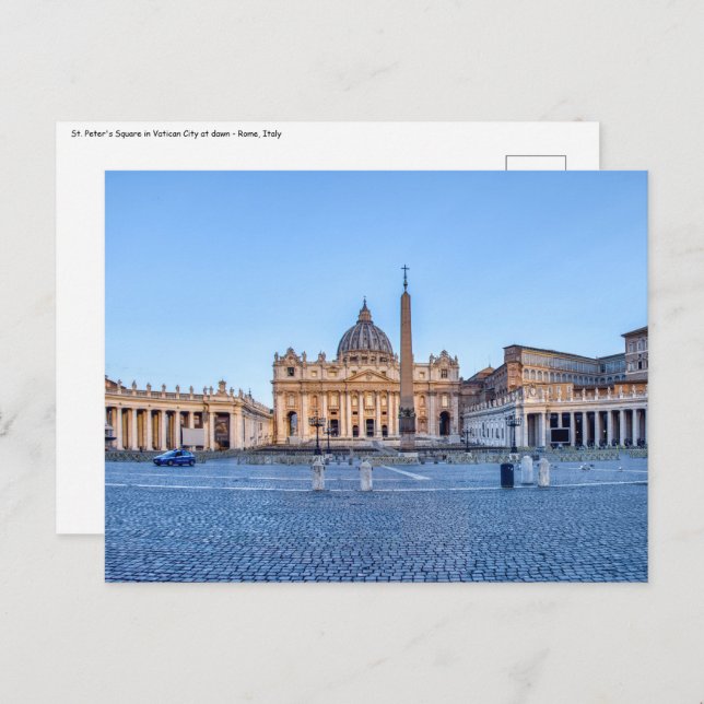 Postal Plaza de San Pedro en la Ciudad del Vaticano - Rom (Anverso / Reverso)