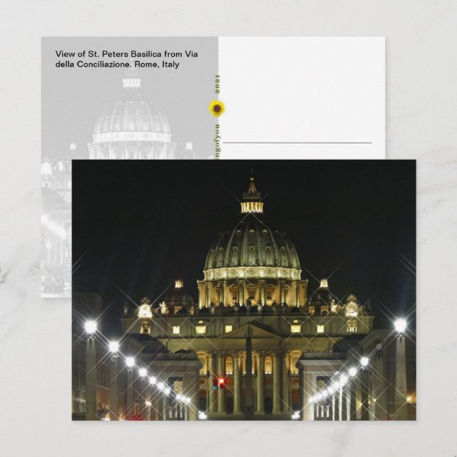 Postal Plaza de San Pedro. Vía della Conciliazione - post (Anverso / Reverso)