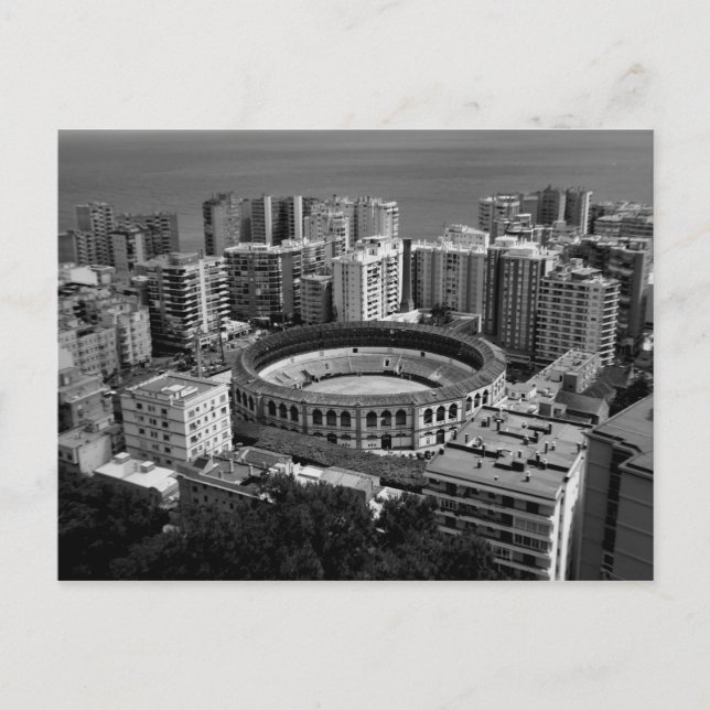 Postal Plaza de toros en Málaga, España (Anverso)