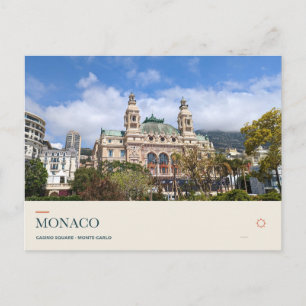 Postal Plaza del Casino en Montecarlo, Mónaco