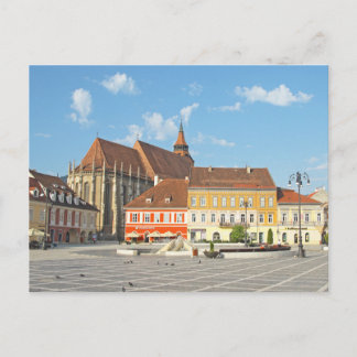 Postal Plaza del Consejo de Brașov, Transilvania, Rumania