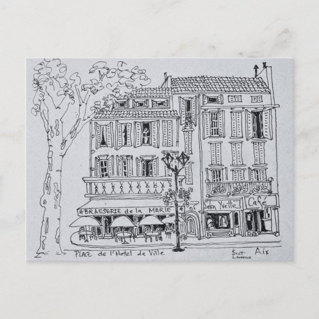 Postal Plaza del Hotel de Ville | Aix en Provence (Anverso)