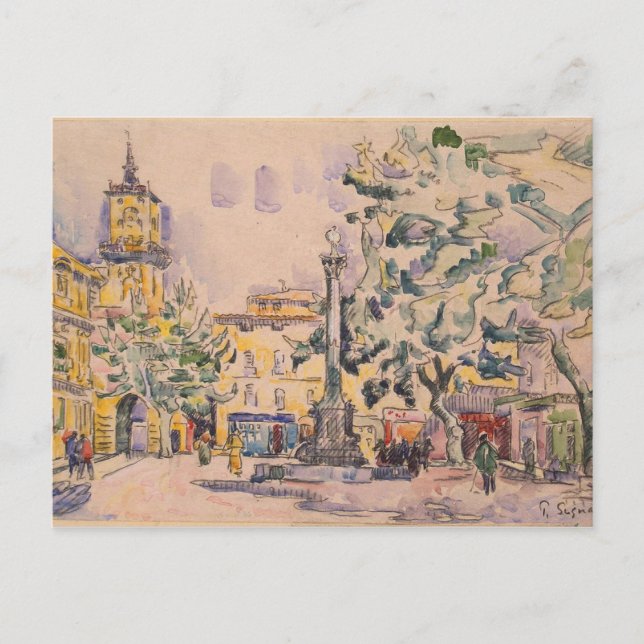 Postal Plaza del Hotel de Ville en Aix-en-Provence (Anverso)