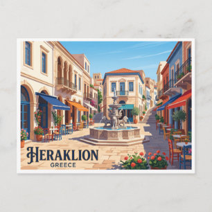 Postal Plaza del León Heraclión Grecia