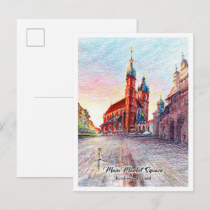 Postal Plaza del Mercado Principal Cracovia Polonia