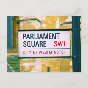 Postal Plaza del Parlamento - Rótulo de la calle Westmins