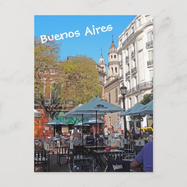 Postal Plaza Dorrego por la tarde (Anverso)