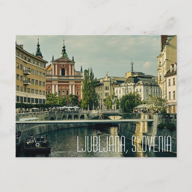 Postal Plaza hermosa del pueblo de Ljubliana, Eslovenia (Anverso)