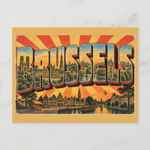 Postal Plaza Histórica de Bruselas Bélgica Arte Gótico