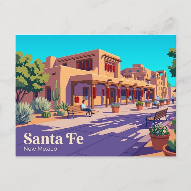 Postal Plaza Histórica de Santa Fe EE. UU. (Anverso)