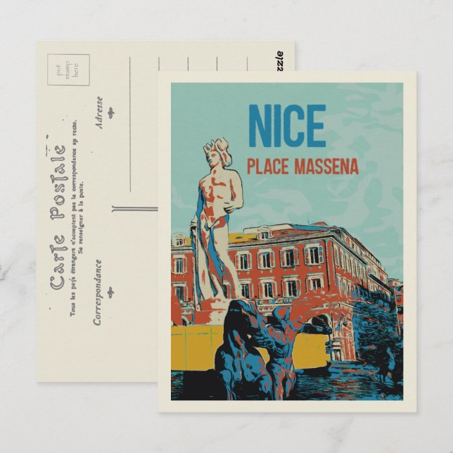 Postal Plaza Massena Nice France Postcard (Anverso / Reverso)