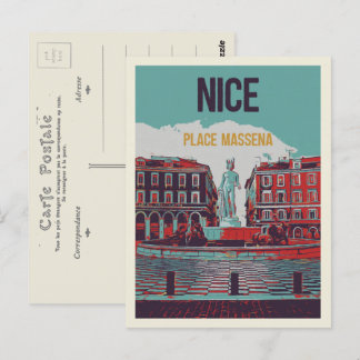 Postal Plaza Massena Nice France Postcard