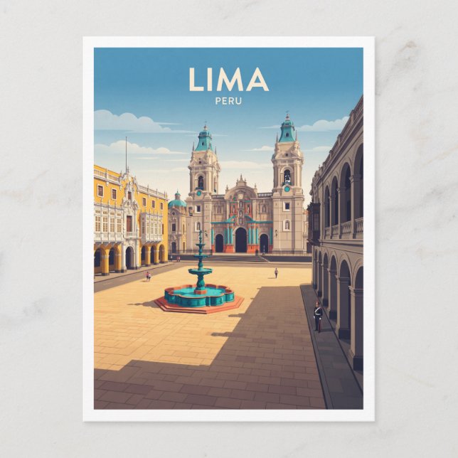 Postal Plaza Mayor de Lima Perú (Anverso)