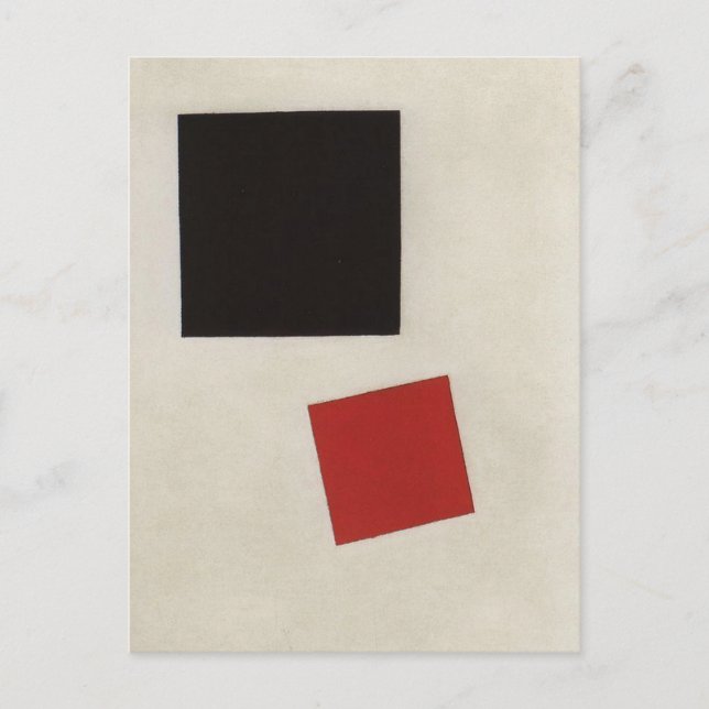 Postal Plaza Negra y Plaza Roja por Kazimir Malevich (Anverso)