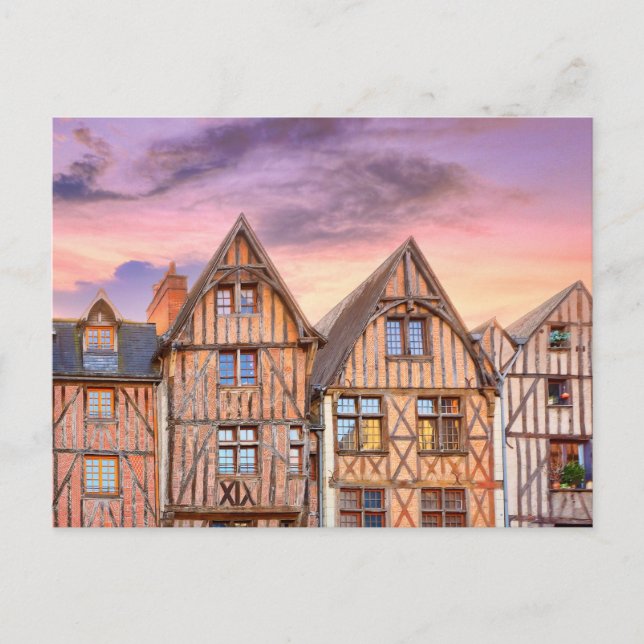 Postal Plaza Plumereau en Tours, Francia (Anverso)