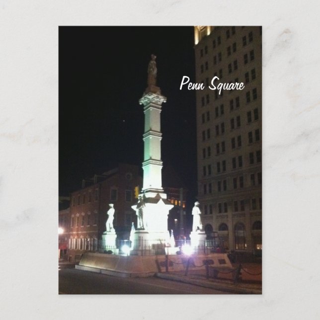 Postal Plaza por la noche (Anverso)