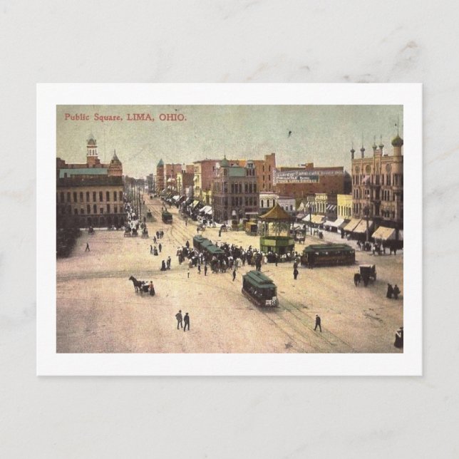 Postal Plaza Pública, Lima, Ohio Vintage (Anverso)