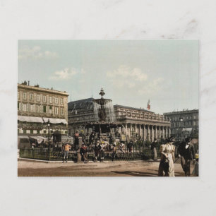Postal Plaza Tourny y fuente, Burdeos, Francia clásica
