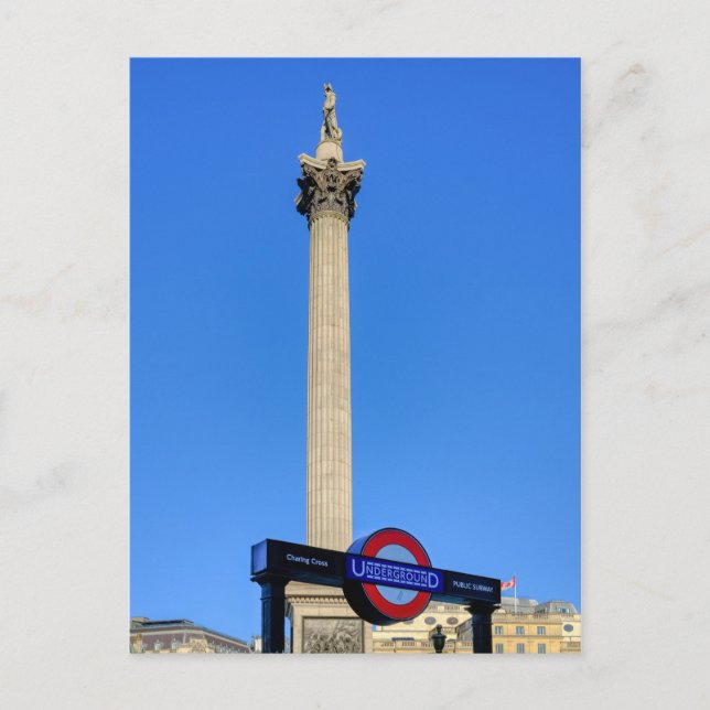 Postal Plaza Trafalgar de la columna de Nelson, Londres R (Anverso)