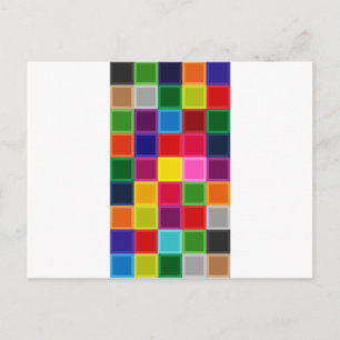 Postal Plazas y bandas multicolores Girly