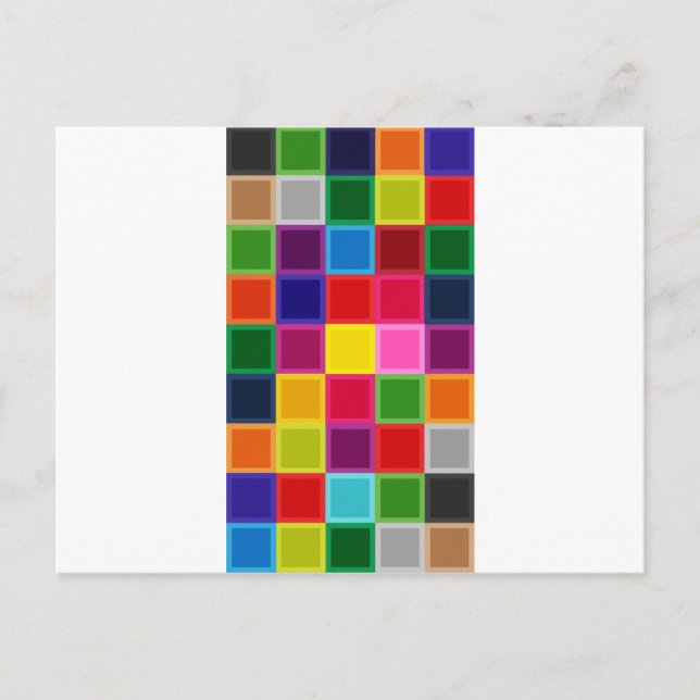 Postal Plazas y bandas multicolores Girly (Anverso)