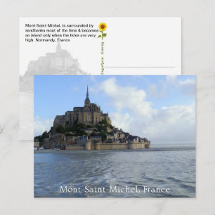 Postal Pleamar de Mont-Saint-Michel, Normandía, Francia -