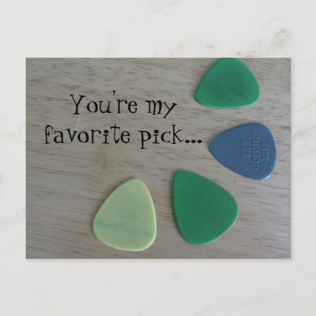 Postal Plectros de Guitarra con Frase (Anverso)