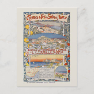 Postal PLM Lignes de Meyrargues a un afiche de la época d