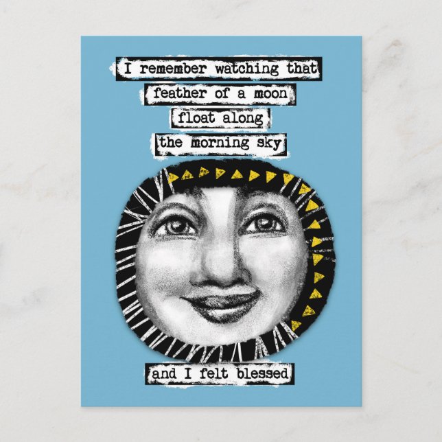 Postal Pluma De Una Postcarta De La Luna (Anverso)