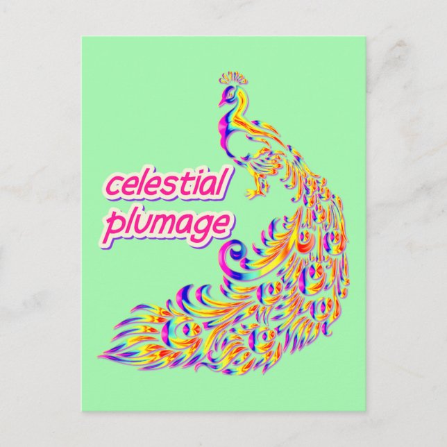 Postal plumaje celestial (Anverso)