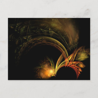Postal plumas de oro y fuego