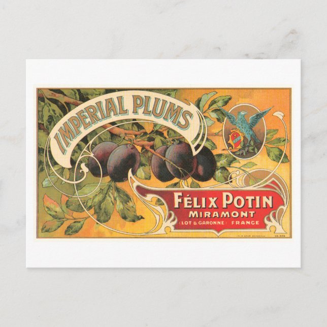 Postal Plumas imperiales Felix Potin Miramont Crate (Anverso)
