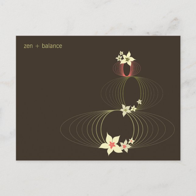 Postal Plumeria rosada Frangipani Moda Ikebana Zen (Anverso)