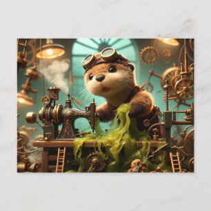 Postal Plush Steampunk Otter Seaweed Clogging Machine
