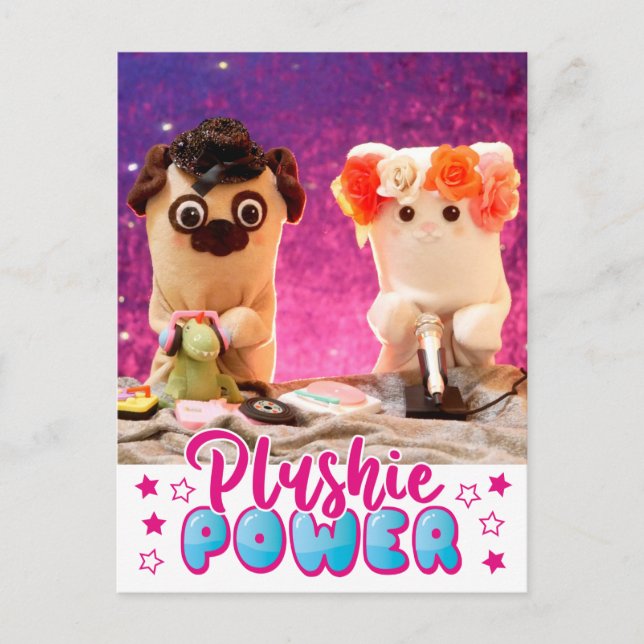 Postal Plushiemail de energía personalizado Kawaii Cute P (Anverso)