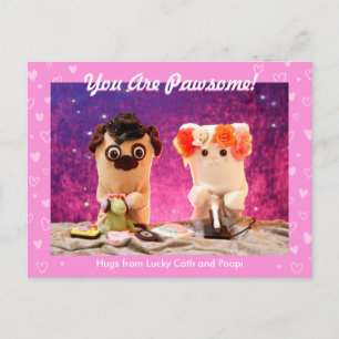 Postal Plushiemail personalizado de fotos de corazones ro