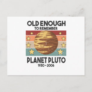 Postal Pluto Vintage Planeta Galaxia Espacio Desgastado