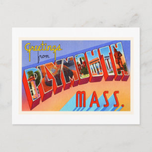 Postal Plymouth Massachusetts MAMÁES recuerdo de viajes v