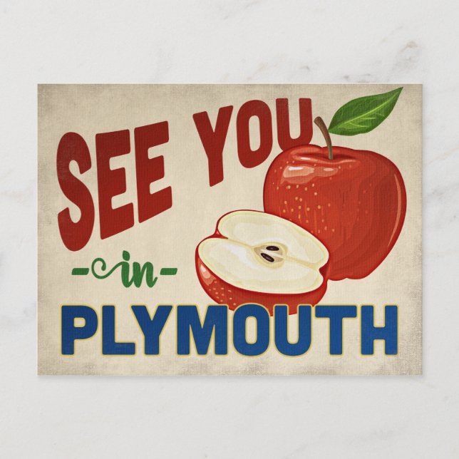 Postal Plymouth Minnesota Apple - Viajes de época (Anverso)