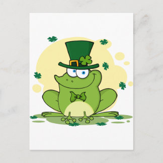 Postal png_4678-Safe-Happy-Irish FROGGY FROG Clovers