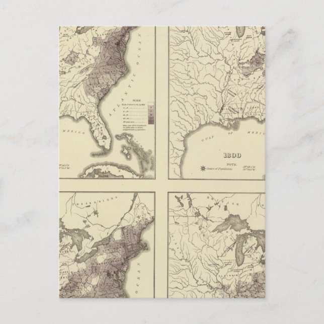 Postal Población de Estados Unidos 1790-1820 (Anverso)