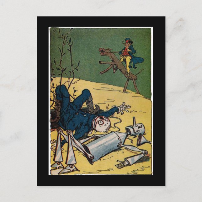 Postal Pobre espantapájaros y TinMan (Anverso)