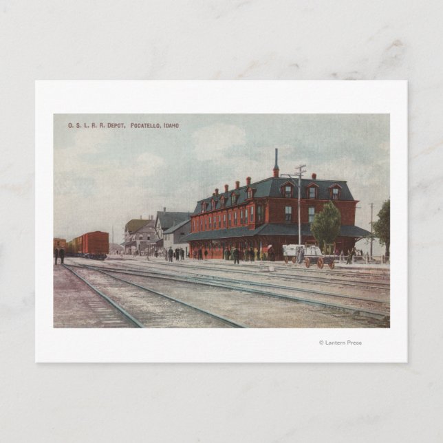 Postal Pocatello, ID - Trenes y personas alrededor del tr (Anverso)