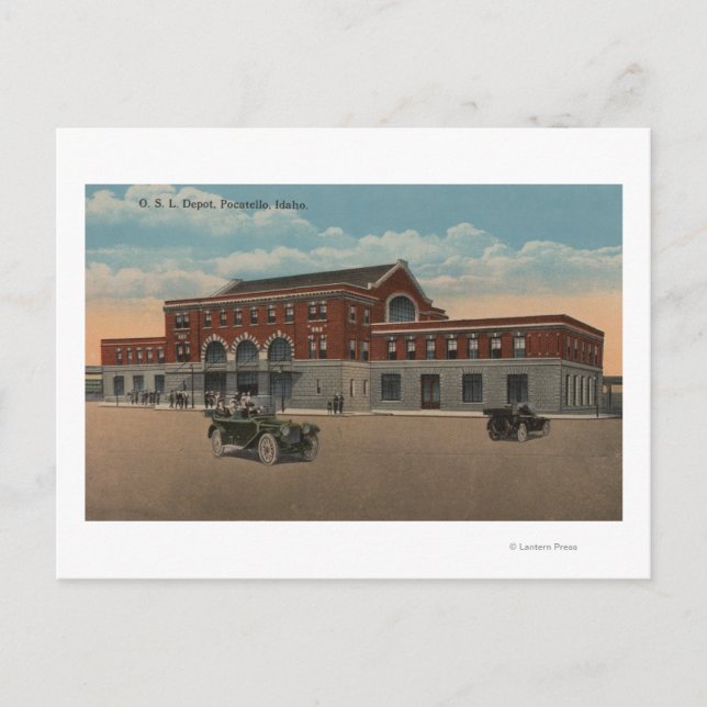 Postal Pocatello, ID - Vista exterior del tren O.S.L. (Anverso)